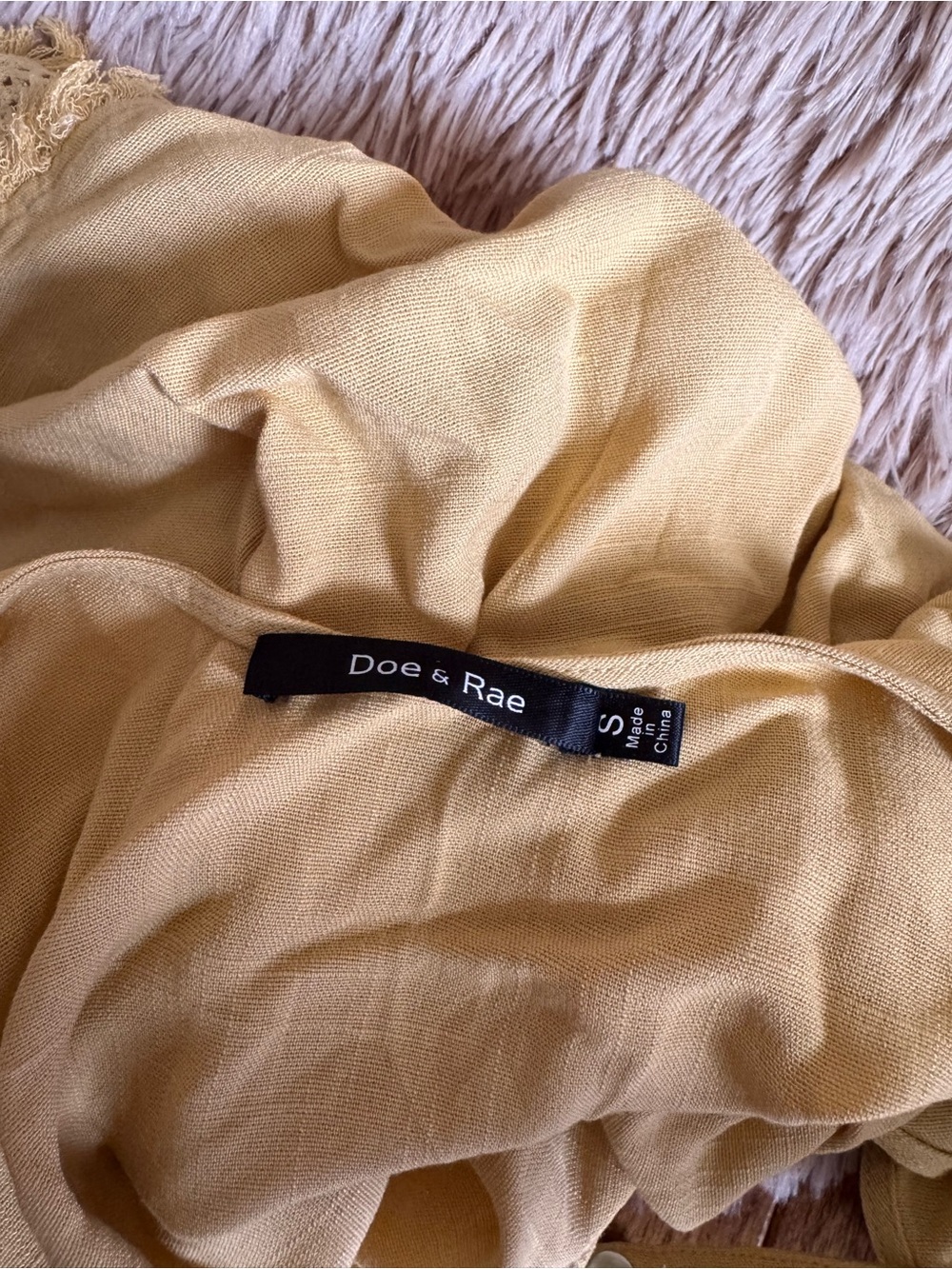 Doe & Rae Yellow Crochet-Hem Racerback Tank - Picture 3 of 3